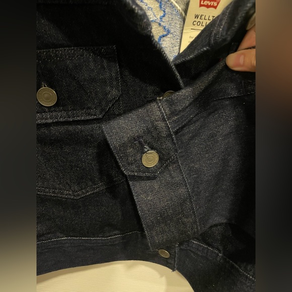 Levi's Women Wellthread Collection Jean Denim Cropped Jacket Embroidered S NWT - Picture 6 of 8